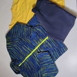 3/$30 EDDIE BAUER Fleece Zip Up + Uniqlo Joggers navy + Yellow plain tshirt